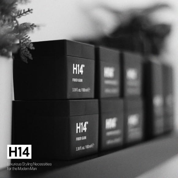 Miniatura 7 de H14 Goma de mascar de fibra para hombre, 3.38 onzas  3.4 fl oz, crema de peinado de fijación media con cera de abeja y almidón de maíz, fibra