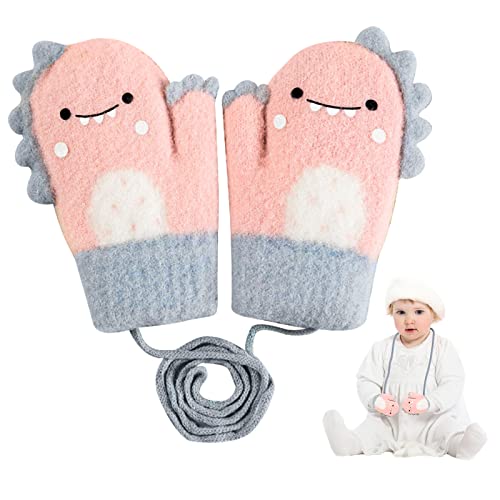 BelonLink Bébé Bambin moufles, Thermique Gants de Bébé Hiver avec Ficelle Anti-perdue pour Enfants de 0-3 Ans, Ski Snowboard Camping Vélo, Cartoon Mignon Gloves, Cadeau de Noël Cover