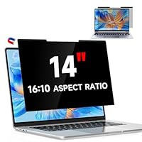 Magnetischer Laptop Blickschutzfolie 14 Zoll Seitenverhältnis 16:10, Anti Spy Blaulicht Blendfrei Sichtschutzfolie für Lenovo HP Dell Acer Asus, Abnehmbarer 14 Displayfilter