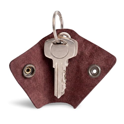 Image of Hide & Drink Full Grain Leather Wrap Keychain, Organizer Snap Closure, Key Ring Cover, Silencer Sleeve Key Holder for Men