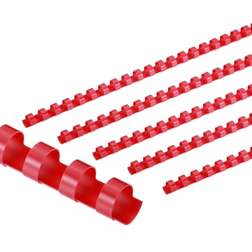 Peignes de reliure 12mm PATIKIL en plastique rouge pour dossiers professionnels