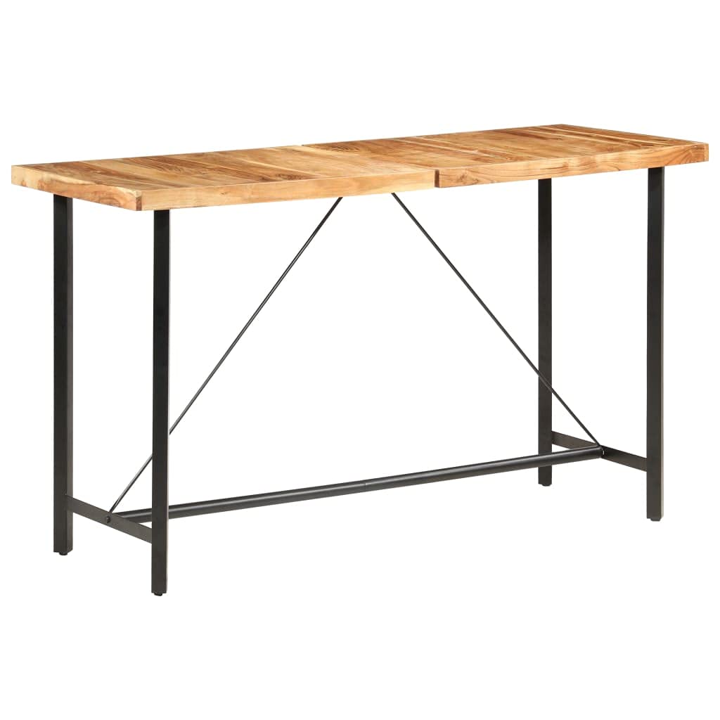 Stół do jadalni z drewna akacjowego, 180 x 70 x 107 cm, ze stalowymi nogami, stabilny stół składany, rozszerzalny, do kuchni, jadalni, gastronomii, ręcznie wykonany, rustykalny, trwały, z