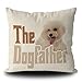 BAGEYOU Housse de coussin carrée en lin pour canapé, motif bichon frisé, motif chien maltais, 40,6 x 40,6 cm, impression double face