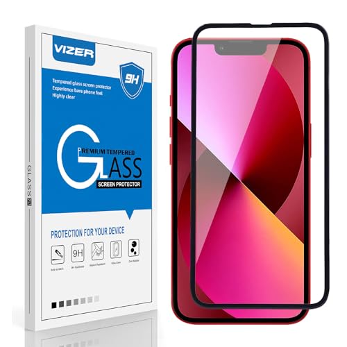Image of vizer Military-Grade Tempered Glass Screen Protector for iPhone 13 (6.1 Inch) | 9H Hardness Gorilla Protection, HD Crystal Clear, Anti-Fingerprint, Bubble-Free Easy Installation