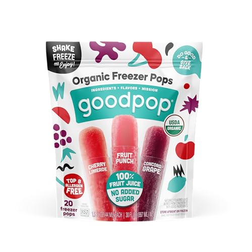 GoodPop Assorted Organic Freezer Pops 20ct - Perforated Case