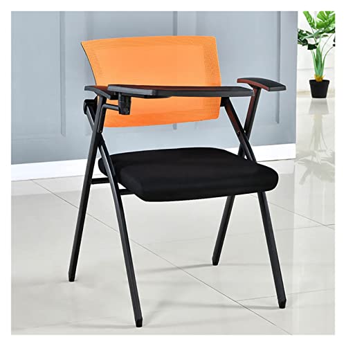 Assemble Mesh Back Nesting Chair Stacking Chairs,Dining Chair Folding Ergonomic Office Desk Chair with Adjustable Writing Board Computer Chair Tablet Arm Nesting Chair with Flip