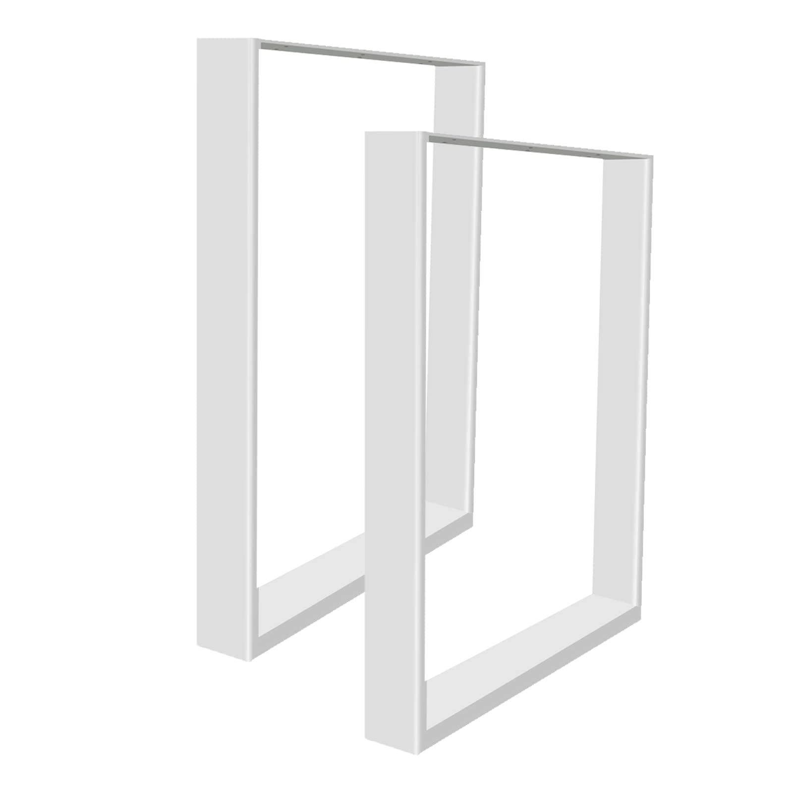 LANTUS Patas para Mesa Comedor, Escritorio | Variante Frame | 2 Piezas -60 * 72cm (Blanco) | Patas de Acero, Juego de 2 Patas
