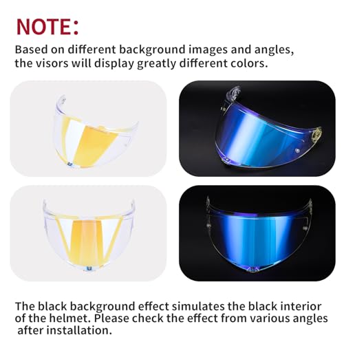 Image of PSLER Shatterproof Motorcycle Helmet Visor for K6 K6s,Transparent Blue | Impact-Resistant ,UV400 Protection, Tinted Face Shield for K6 K6s,Helmet Accessories Replacement