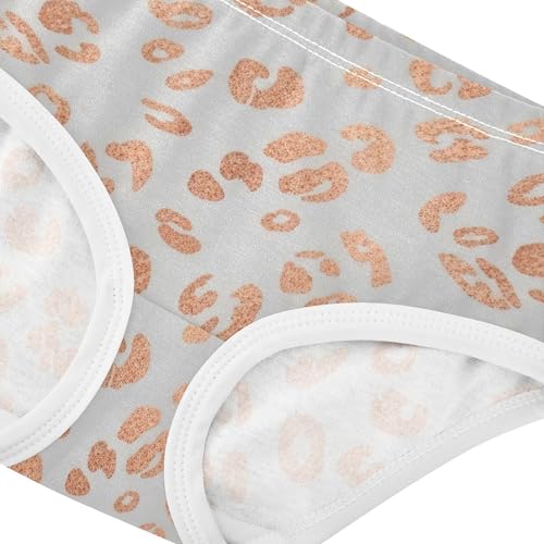 Cotton Toddler Underwear Floral Rose Gold Leopard Spots White Panties for Girl Flower Briefs Undies Kids 2t4
