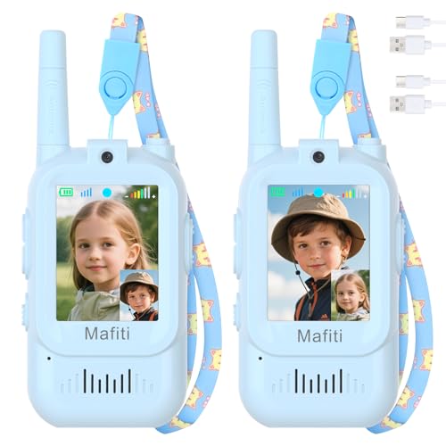 Kinder Walkie Talkies mit Video Funktion 2pcs - Visuelle Walkie Talkies mit 2 Zoll IPS Bildschirm, Video Walkie Talkie Kinder Walky Talky Aufladbar für 3-12 Jahren Junge für Indoor & Outdoor