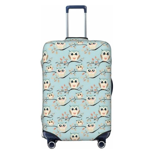 Luggage Cover Protector - Cartoon Owl Print Fit 18-21 Inch Suitcase Covers for Luggage