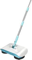 Vassoura Mágica 3 em 1: Aspirador de Pó Vertical e Esfregão Rodo Giratório para Limpeza Prática (azul)