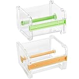 🎀【La caja transparente】El dispensador de cinta como una caja transparente, puede ver claramente la cinta dentro de la caja. Por otro lado, si dos cajas superpuesto,la caja baja esta cerrado totalmente, puede evitar el contaminación de polvo a las cintas adhesivas.