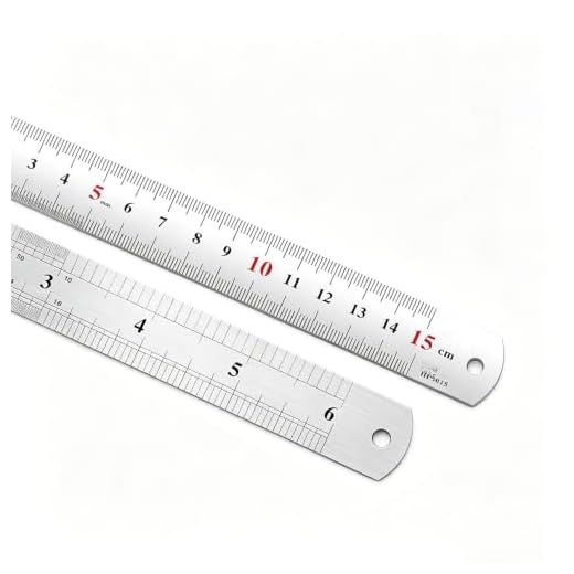 Stainless Steel Ruler 6-inch/15cm Metal Rulers, Inch and Metric Graduation Straight Edge Measuring Tool