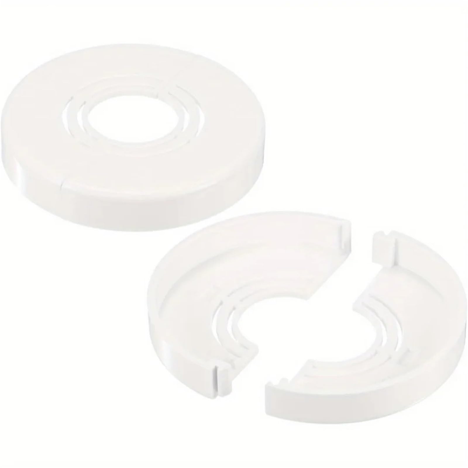 Dasjkdi White 8Pcs Wall Separation Pipe Flange Trimmable Thick Plastic Cutting Plate Cover For Wall Holes(White)