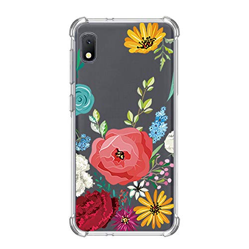 Miceta Samsung Galaxy A10e Case Cute Girly - Shockproof Clear Cases for Women [ Anti-Shock Bumper Design] Flower Slim Soft Silicone Gel Phone Case Compatible for Samsung Galaxy A10e 6.2inch-9