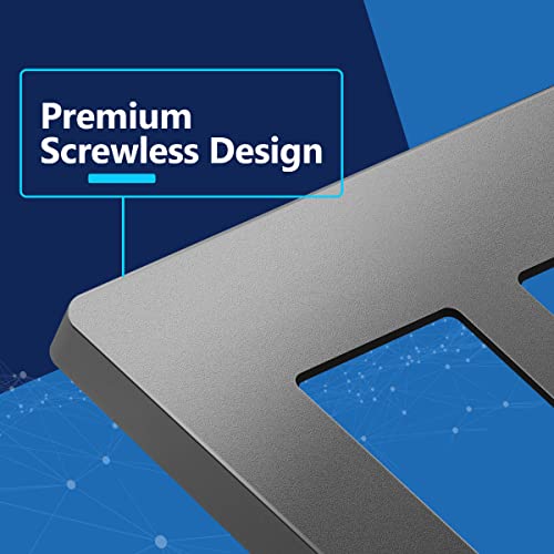Image of LIDER Decorator Switch Cover, Screwless Wall Plate, Mid-Size 2-Gang 4.88 inch x 4.92 inch, LSWP-32M-SG, UL Listed, Thermoplastic, Matte Space Gray, 1-Pack