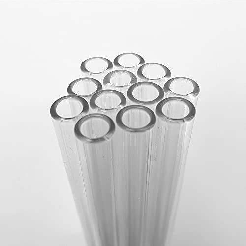 Image of Glass Straws 12 Piece, 4 Inch, 10mm OD, 1.5mm Thick, Clear
