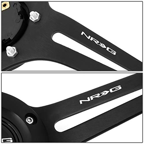 Nrg Reinreplacement Forced Rst-018Br-Bk 350Mm 3" Deep Dish Matte Black Spoke Brown Wood Grip Steering Wheel #TOP3