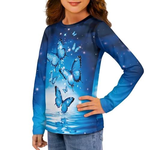 Shirts for Girls Long Sleeve Tees Top Kids Crewneck Fall T-Shirt Size 3-16Y3