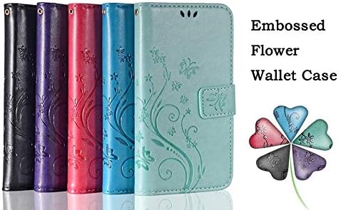 FLYEE Case Compatible with Galaxy S10 Lite(5.8 inch,Released in 2019),Wallet Case for Women and Girls with Card Holder,Flip PU Leather Case[Kickstand] Embossed Flowers Protective Case-Purple