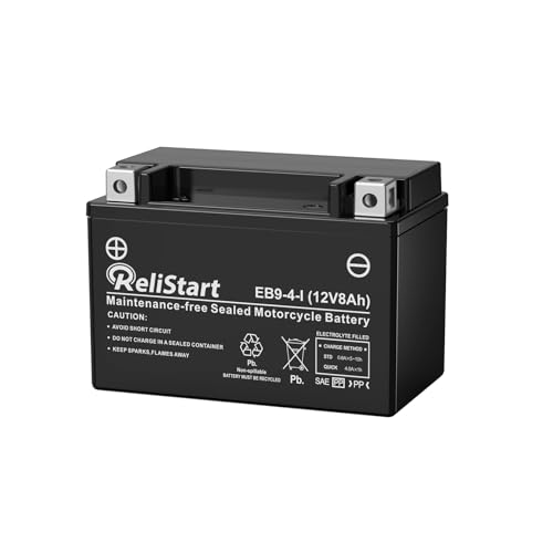 Image of Motorcycle Battery YTX9 12V 8Ah, Powersports Batteries High Performance, AGM Maintenance Free Battery for Bike ATV Scooter