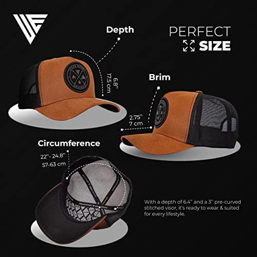 Urban Effort Mesh Back Cap - for Men and Women Baseball Hat 5-Panel Trucker Hat - Great Snapback Closure for Hunting & Hiking