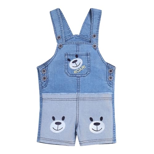 Image of Hopscotch Boys Cotton Embellished T-Shirt Dungaree Overall Set