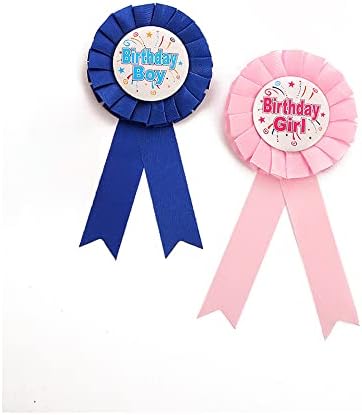 Happy Birthday Brooch Pin - Satin Fabric Rosette Badge For Party Decor