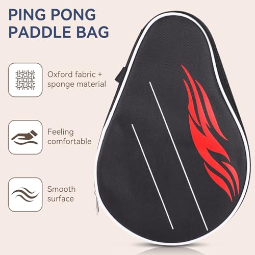HERCHR Ping Pong Paddle Bag,Table Tennis Racket Case Oxford Table Tennis Paddle Cover Ping Pong Paddle Carry Bag Ping Pong Paddle Bat Bag with Balls Pouch for Storage Balls - Image 3