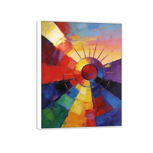 MUHJDYC Abstrait Impression sur Toile-Marbre Tableau Decoration-Moderne Blanc Cadre Tableaux Decoratifs Chambre Salon Bureau(Coloré) 80x105cm