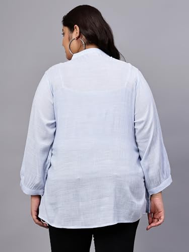 Image of Indietoga Women's Plus Size Cotton Embroidered Longline Tunic Tops (2XL to 7XL)