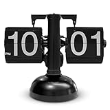 Photo Gallery herchr orologio da tavolo a fogli mobili, retro minimalista piede singolo mechanical orologio digitale ribaltabile per soggiorno, ufficio (nero) Photo Gallery herchr orologio da tavolo a fogli mobili, retro minimalista piede singolo mechanical orologio digitale ribaltabile per soggiorno, ufficio (nero)