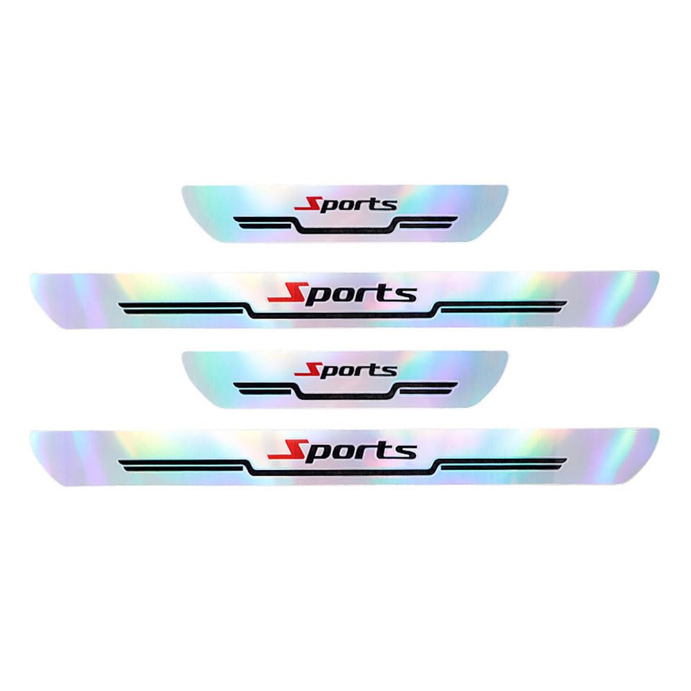 ThdeAa Car Door Sill Protector for Volvo C70 1997-2013 C70, Laser Holographic Reflective Entry Guard Carbon Sticker, Waterproof Scuff Plate Anti Scratch Trim Strip,A