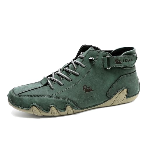 Explorer Waterproof Lightweight Unisex Outdoor Shoes for Hiking Camping & Driving Shoes High Top Chukka Boots Non-Slip Breathable Women&Men Italian Handmade Sports Shoe (Dark green,12,12,Men,10.5) by Boxpopla - Used condition - US$27.02