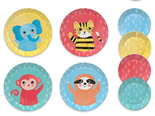 Jewelkeeper - Kinderspiel Zinn Teeservice & Tragetasche, Kindergeschirr Spielküche, 15-teilig - Dschungel Design – Bild 4