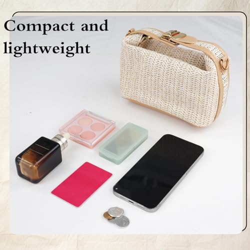 Andiker Straw Crossbody Bags for Women, Small Handbags Women with Detachable Adjustable Strap for Traveling Beach3
