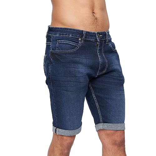 Crosshatch - Pantalones Cortos Tonwin Diseño En Relieve para Hombre (76cm-R) (Lavado Oscuro)