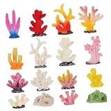 TOGEVAL 16 Piezas Coral Artificial Acuarios Decoración Marina de Resina Resistente Mini Ornamentos Simulación Realista para Peceras y Decoración Náutica Casa