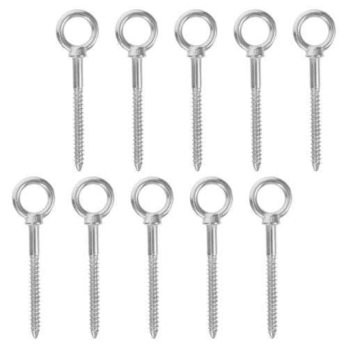 Boulons à œil inox 304 de 8 mm pour fixation de hamac et suspension de jardin en bois