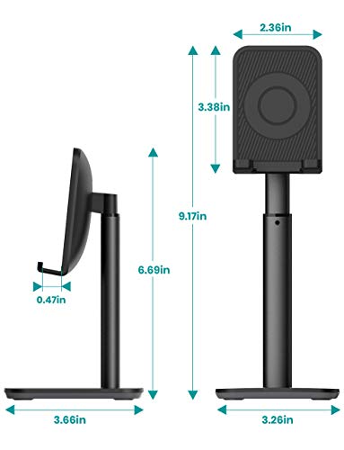 Cell Phone Stand Tablet Holder, Klearlook Adjustable Height and Angle Desk Smartphone Stand Holder (Upgrade Version Phone Stand) Compatible with Phone/Tablet Up to 10.5 Inch