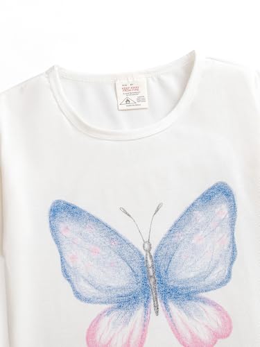 MyFav Young Girls Pajama Cute Cat Pattern Nighty Comfy Shorts Cotton Sleepwear4