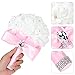 Febou Wedding Bouquet, Bigger Size Pink Bridesmaid Bouquet Bridal Bouquet with Crystals Soft Ribbons, Artificial Rose Flowers for Wedding, Party and Church (Pink Bigger Size)