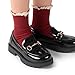 DREAM PAIRS Girls Loafers Chunky Platform Slip On Loafers School Uniform Dress Shoes,Size 4 Big Kid,Black-Patent,KKUMLS2506