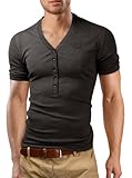 Grin&Bear Slim Fit Cardigan, Short Sleeve, Charcoal, S, GB110