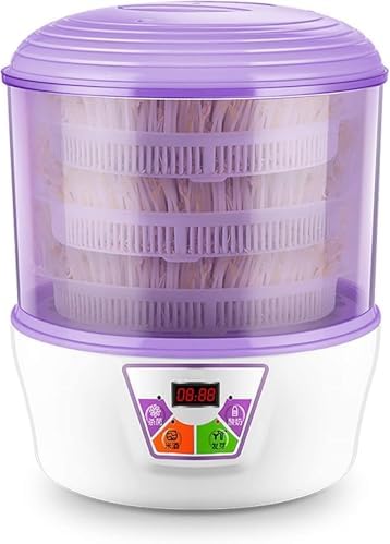 3-Layer Bean Sprouts Machine with PTC Temperature Control, 360° Sprinkler, Seed Germination Kit for Bean Seeds & Cereal Sprouting (No Pressure Plate)