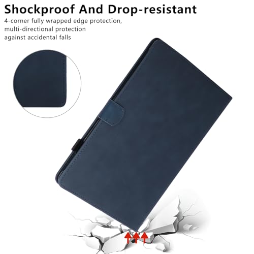 Étui Samsung Galaxy Tab S10 FE 11.9 en cuir PU bleu avec support multi-angle