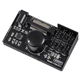 4 Pin PWM Fan Controller Hub 12V 6 Fans Supported PC Fan Adapter with Adjustable Speed and Max 60W Output