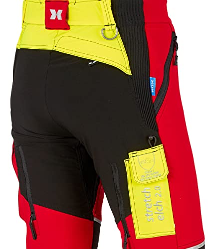 Schnittschutzhose KOX Stretch Elch 2.0 in Rot/Gelb, Größe 54