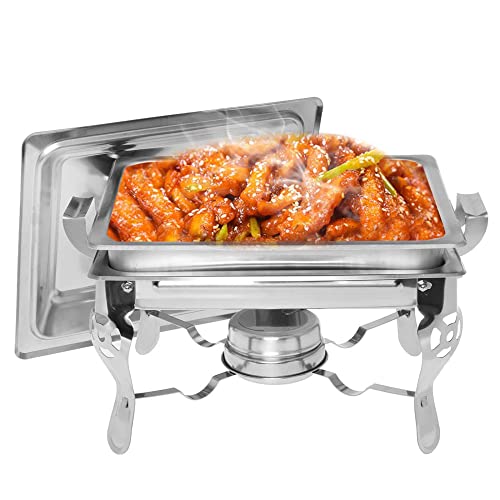 Genérico Calentador de Alimentos de Acero Inoxidable Plegable de 4,5 l para restaurantes, Catering, Bodas, Fiestas y Exteriores.